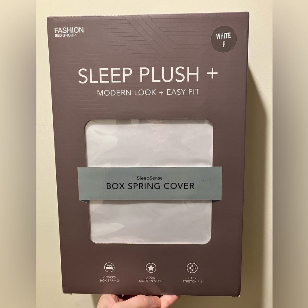 New in Box, boxspring cover, full-size, pure white